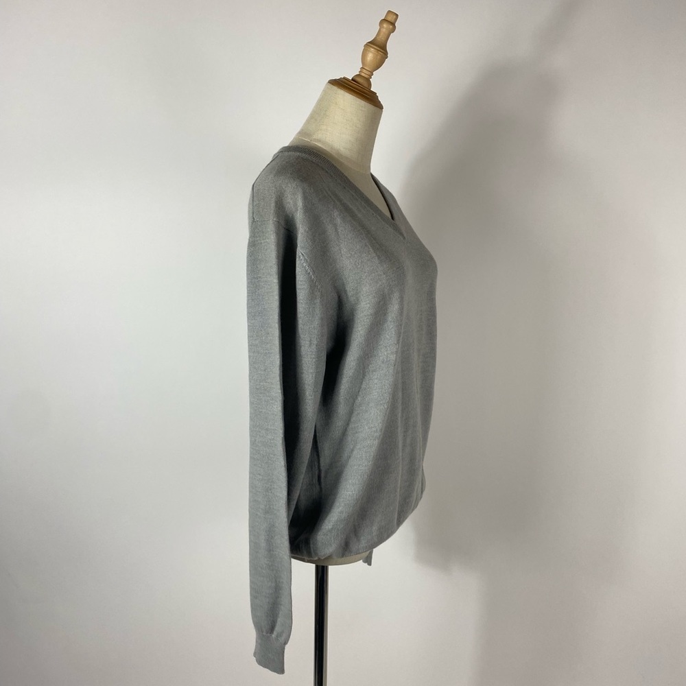 PRONTO UOMO Extra Fine Merino V Neck Sweater Large - Picture 3 of 8
